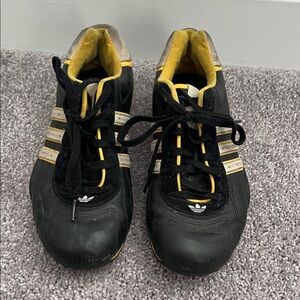 Adidas Black and Gold Athletic Racing Shoes